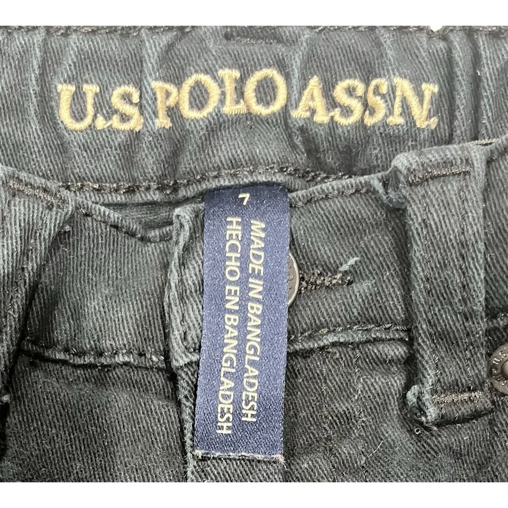 US Polo ASSN Jeans Kids Dark Wash Straight Pockets Rugby Embroidered Pony Logo 7